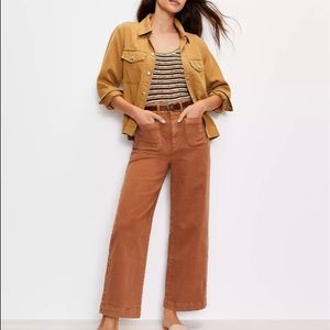 LOFT wide leg crop high rise jean size 8. Warm brown color
